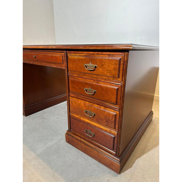 Executive Desk with Leather Inlay Top For Sale - Image 4 of 8