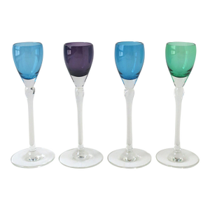 Crystal Aperitif Cordial Glasses, Mid-20th Century, Set of 4