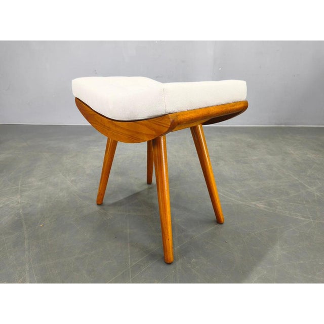 Gold Mid-Century Maple Wood Stools, Former Czechoslovakia, 1960s, Set of 2 For Sale - Image 8 of 16