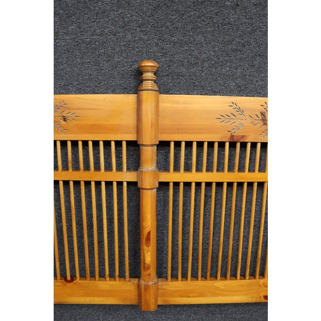 Tan King Size Pine Country Style Spindle Headboard For Sale - Image 8 of 10