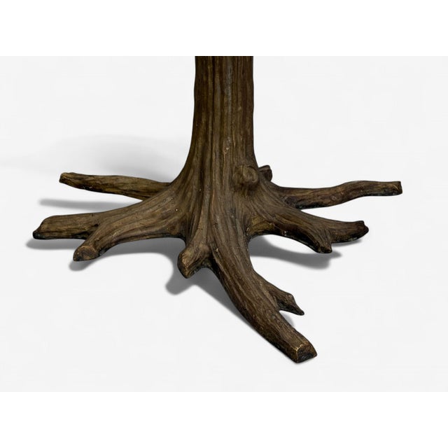 Metal Organic Modern, Gilt Metal, Faux Bois Table Base, United States, 21st C. For Sale - Image 7 of 8