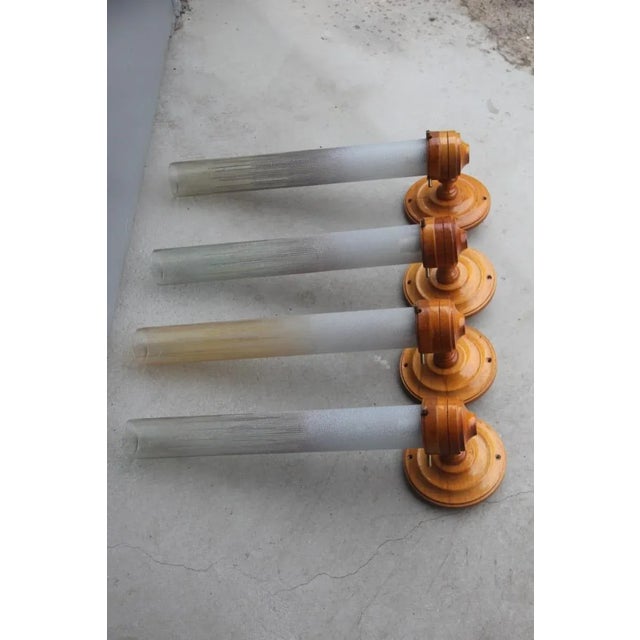 Large Round Wood & Murano Glass Sconce, 1960s For Sale - Image 12 of 14