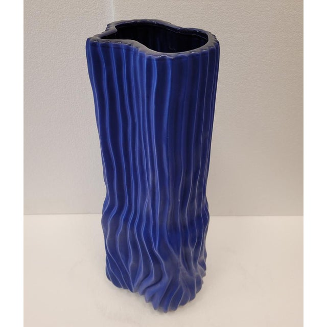Small Modern Blue Ceramic Vase in Blown Glass, Denmark, 1970s For Sale - Image 3 of 14