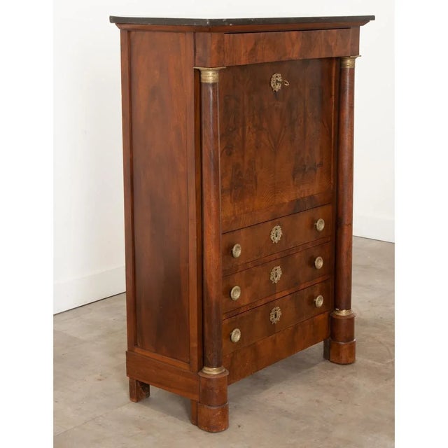 Brown 19th Century French Empire Secrétaire á Abattant For Sale - Image 8 of 12