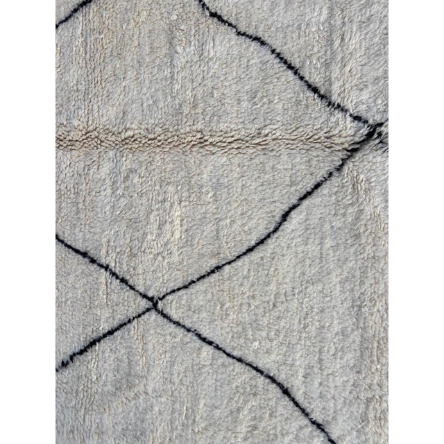 White Authentic Wool Carpet For Sale - Image 6 of 13