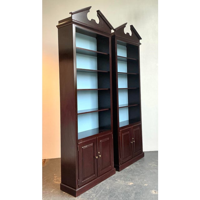 Vintage Pediment Mahogany Etagere - A Pair For Sale - Image 11 of 12