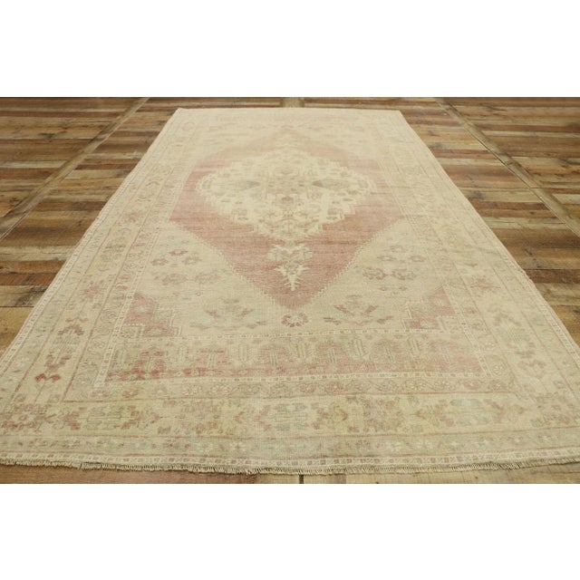 Tan Vintage Turkish Oushak Gallery Rug - 05'07 X 10'02 For Sale - Image 8 of 10