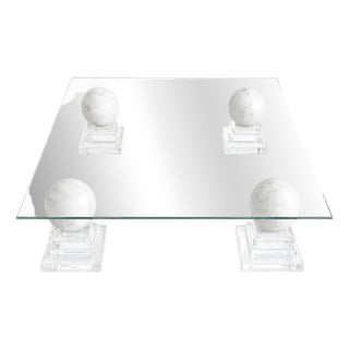 Coffee Table with Marble Spheres from Roche Bobois, 1980s For Sale