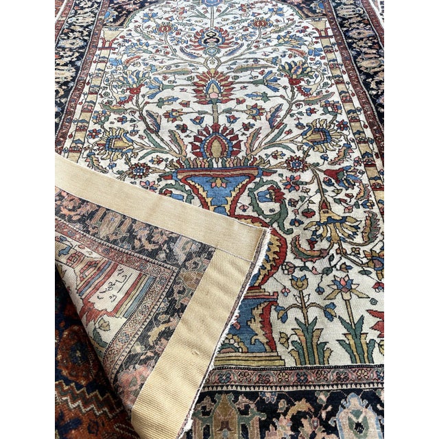 Antique Persian Ferahan Sarouk Blooming Tree of Life Rug, 4.1 x 6.4 For Sale - Image 4 of 13