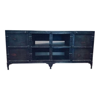 Restoration Hardware Industrial Heavy Steel Cabinet For Sale