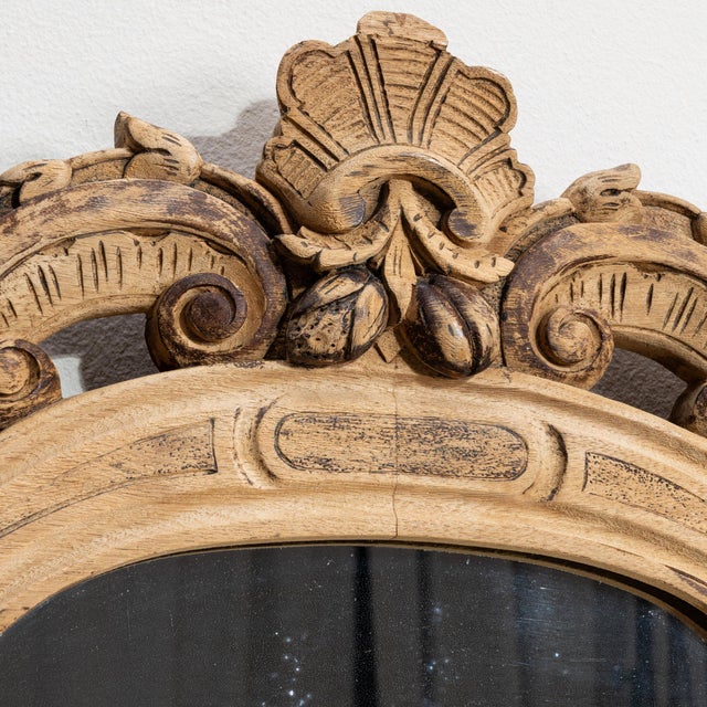 French 19th Century France Tan Wood Mirror For Sale - Image 3 of 10