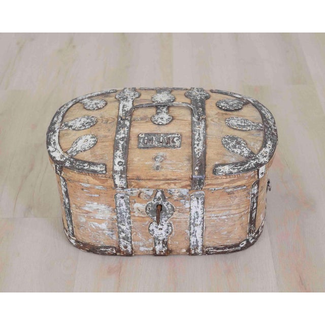Tan Swedish 19th Century Scraped Pine Strong Box For Sale - Image 8 of 8