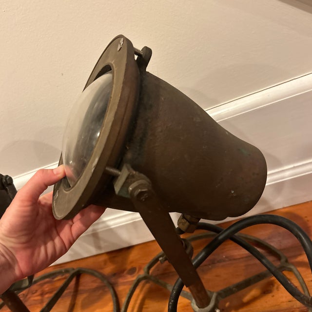 Vintage Heavy Metal Industrial Spotlights - A Pair For Sale In Philadelphia - Image 6 of 12