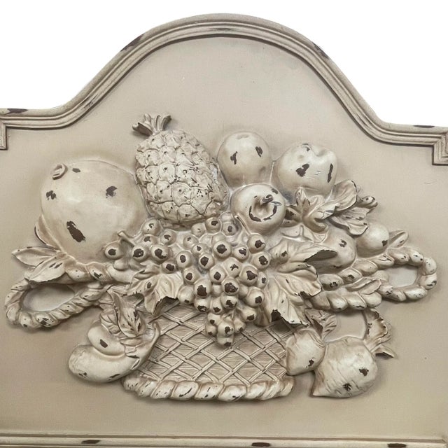 Oversize Painted Harvest Relief Mirror For Sale - Image 4 of 6