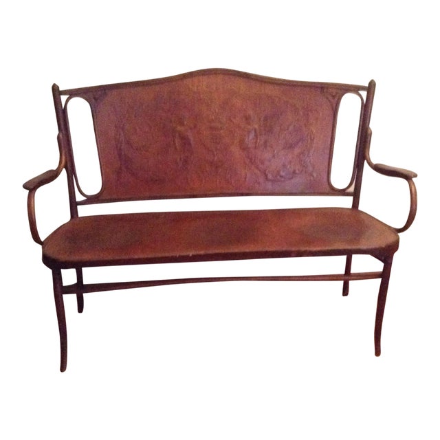 Antique Vienna Secession Bench by J & J Koln , Vienna Ca. 1900 For Sale