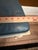 Vintage Cane and Wood Vanity Chair With Custom Blue Leather Tufted Cushion For Sale - Image 9 of 15