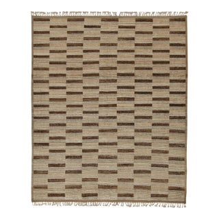 Rug & Kilim’s Modern Rug with Beige-brown Geometric Patterns - 13x18 For Sale
