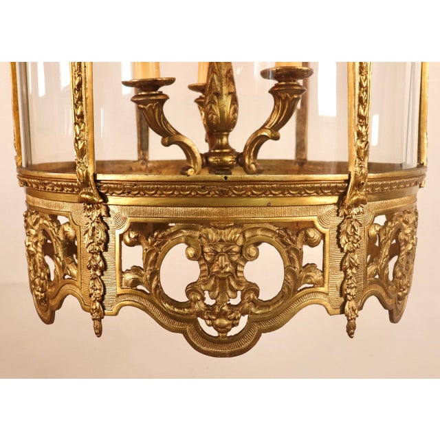 Late 19th Century French Louis XVI Style Gilt Bronze Lantern For Sale - Image 4 of 13