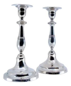 Plain Silver Candlesticks, Set of 2