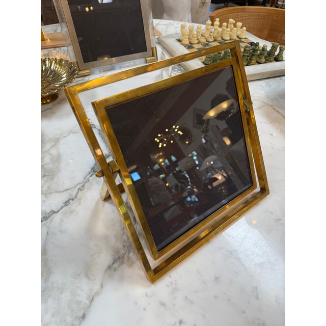 Vintage Italian Adjustable Brass Picture Frame For Sale In Los Angeles - Image 6 of 6