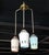 Metal Triple Colored Glazed Pierced Pottery Ceramic Shades Pendant Light Fixture For Sale - Image 7 of 7