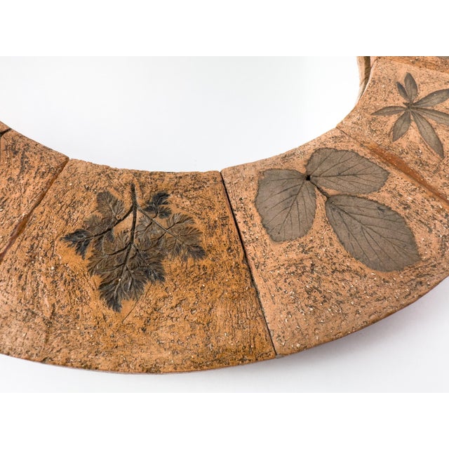 Mid 20th Century Terracotta Botanical Tile Mirror in the Style of Roger Capron, France For Sale - Image 5 of 13