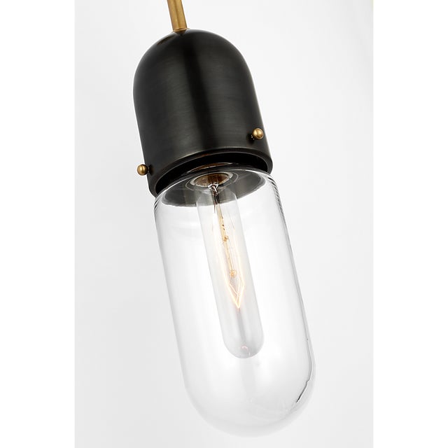 Visual Comfort Thomas O'Brien for Visual Comfort Signature Junio Wall Light in Bronze and Brass with Clear Glass For Sale - Image 4 of 7