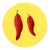Circle Fresnos - Vibrant Abstract Peppers Still Life Painting on Panel - Original Artwork by Will Beger For Sale