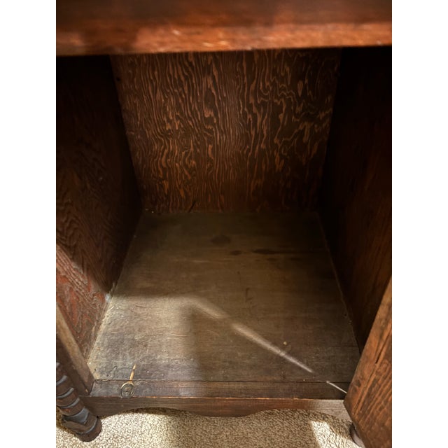 Antique Solid Cherrywood Empire Side Table W/Spinner Top. For Sale - Image 10 of 12