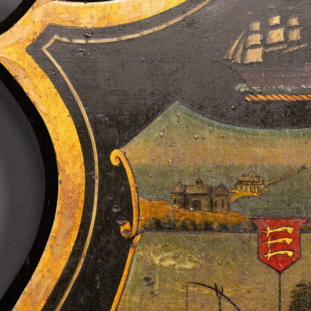 Antique English Hand-Painted Essex Armorial Shield, 19th Century For Sale - Image 11 of 14