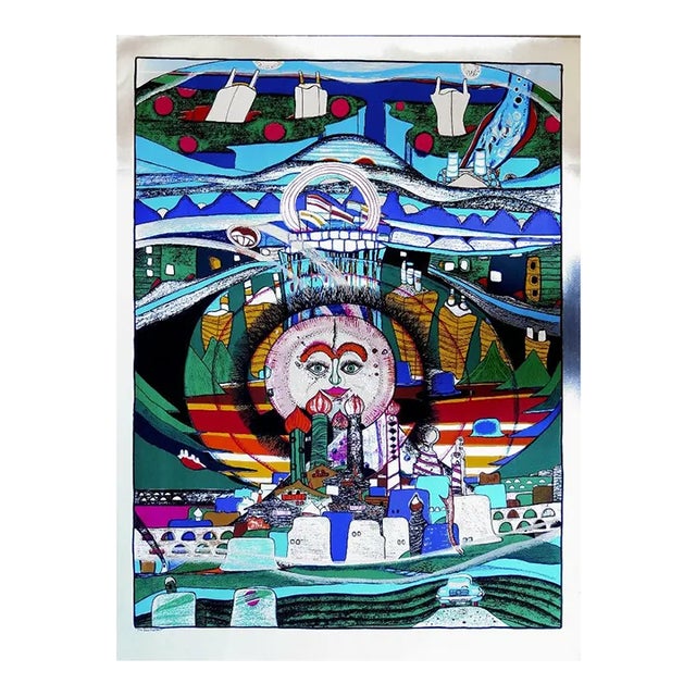 The Sun's Night Face, Helmut Kand Silkscreen on Foil, Signed and Numbered in Pencil For Sale