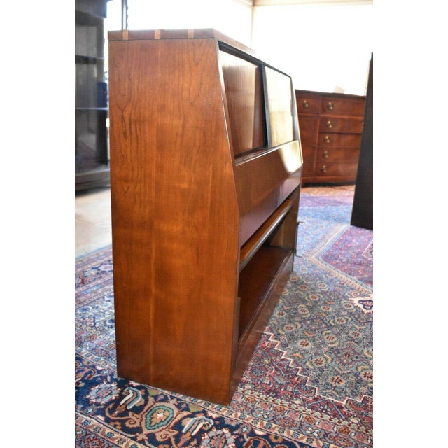 1952 Mid Century Cherry Twin Bookcase Headboard Chairish