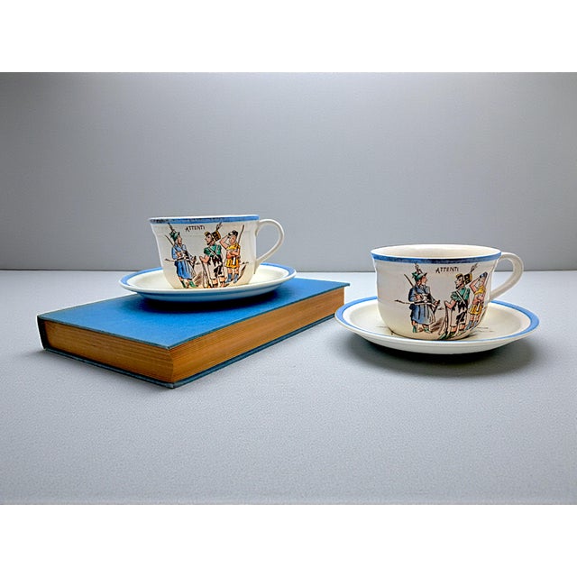 Tea Cups by Gariboldi for Richard Ginori, 1940s, Set of 2 For Sale - Image 9 of 10