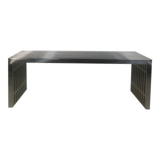 Mid Century Style Stainless Steel Bench For Sale