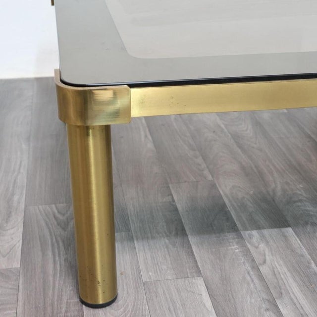 Brown Hollywood Regency Brass Coffee Table, 1970s For Sale - Image 8 of 12