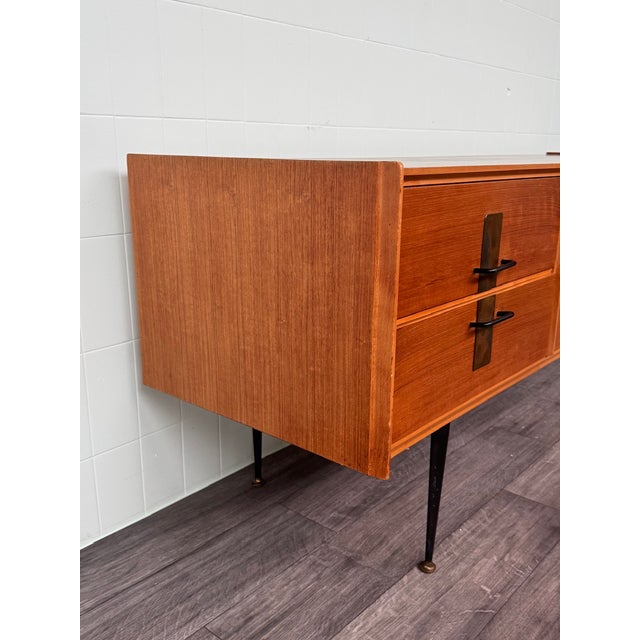 Vintage Italian Chest of Drawers in Teak with Metal Legs, 1950s For Sale - Image 4 of 18