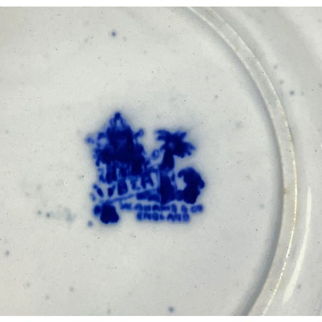 Vintage Asian Design Porcelain Blue and White Plates- Set of 3 For Sale - Image 9 of 12