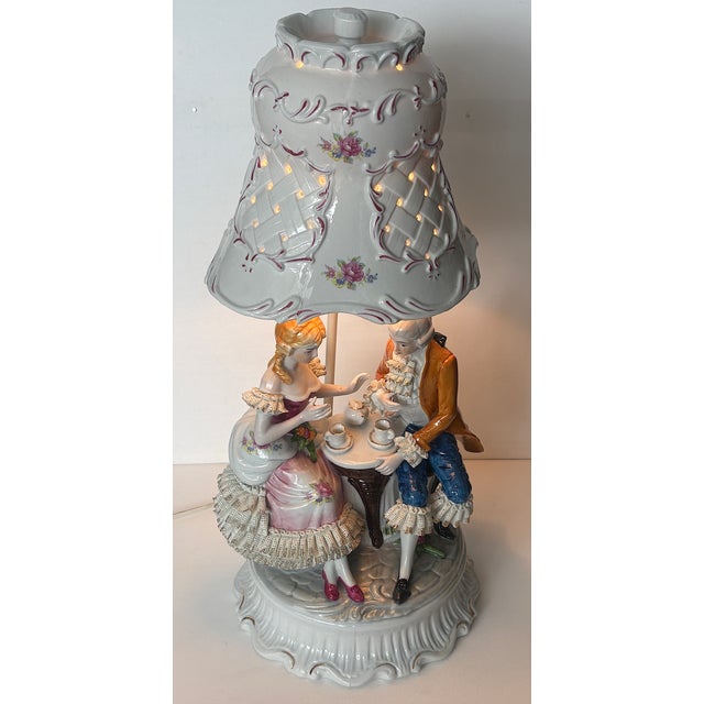 Vintage Italian Porcelain Table Lamp, 1970s For Sale - Image 6 of 11
