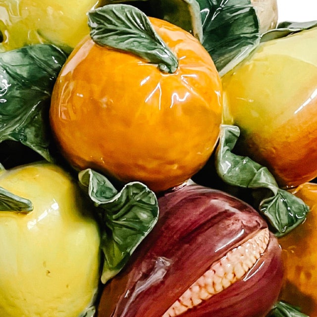 Ceramic Large Scale Hand-Made Italian Topiary With Mixed Fruit Basket for Intrada For Sale - Image 7 of 9