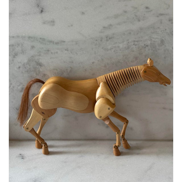 Vintage Adjustable Wooden Artist's Horse Figure For Sale In Austin - Image 6 of 11