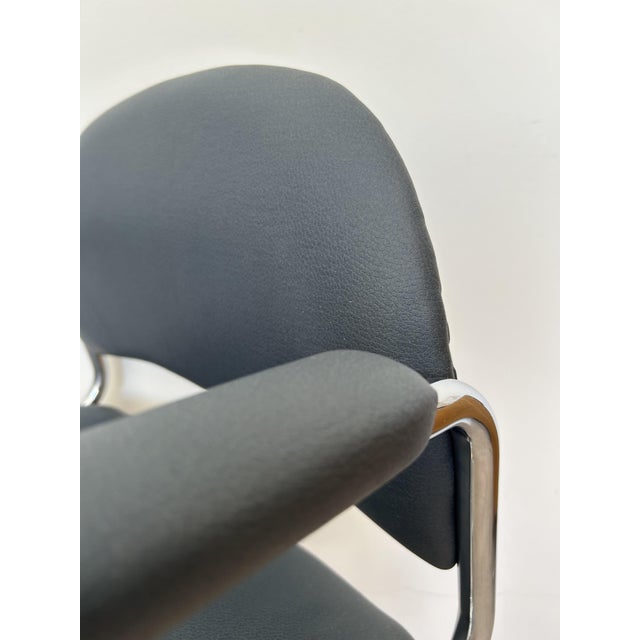 1970s Vintage Sophisticated Blue Desk Chair by Kovona, 1970s For Sale - Image 5 of 11