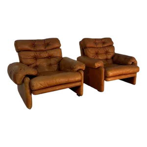 Pair of Afra & Tobia Scarpa Coronado Chairs for C&b Italia 1960s