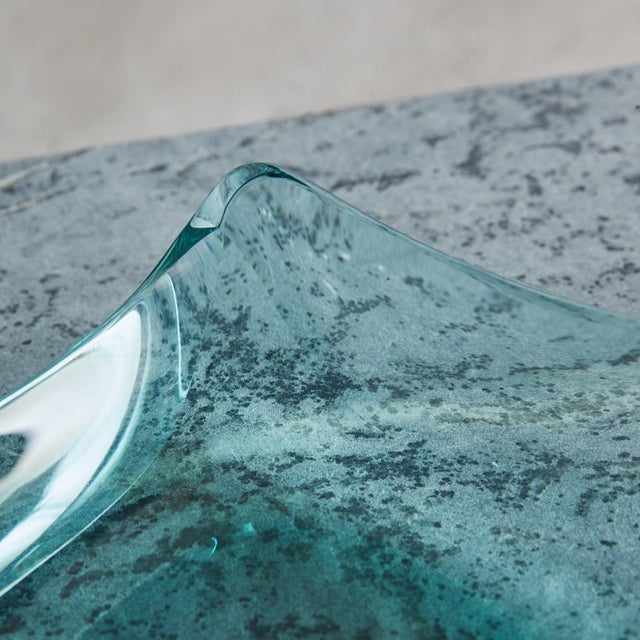 1950s Rectangular Handblown Glass Bowl by Erwin Walter Burger for Fontana, Italy 1950s For Sale - Image 5 of 18