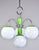 Mid-Century Modern Italian Mid Century Four Light Apple Green and Chrome Fixture For Sale - Image 3 of 10