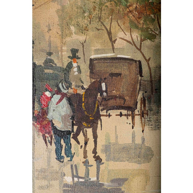 The School of Paris Mid-Century Antonio DeVity Paris Street Scene Oil Painting, Signed & Stamped For Sale - Image 3 of 11