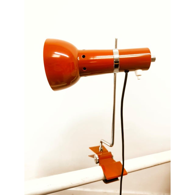 Clamp Light in Red Metal For Sale - Image 5 of 18
