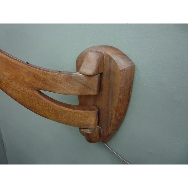 Danish Solid Teak Wall Lamp, 1960s For Sale - Image 4 of 13