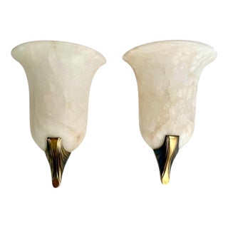 Art Deco Marble Wall Lights, Italy, 1970, Set of 2 For Sale