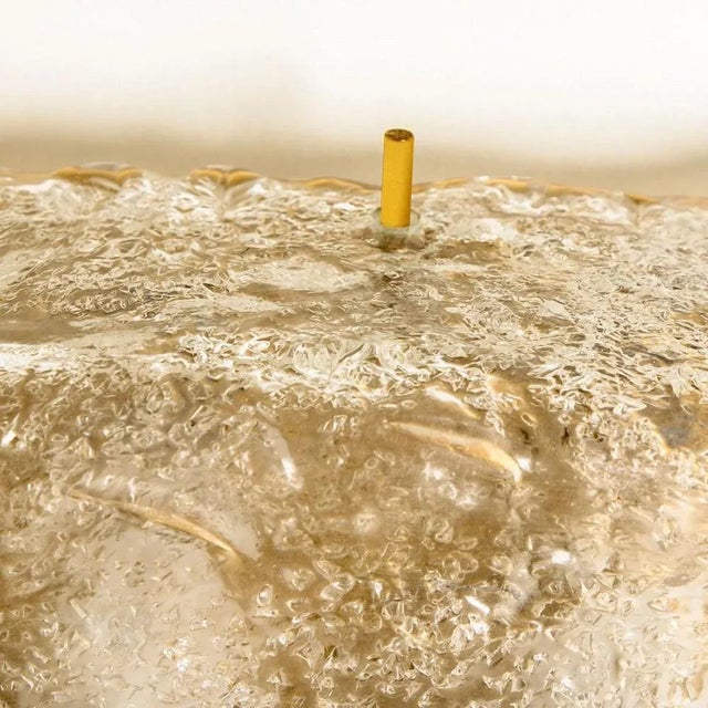 Square Brass & Glass Flush Mount Lights from Limburg Glashütte, 1970s For Sale - Image 9 of 12