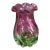 Vintage Art Glass Vase Two-Tone Cranberry & Green Ruffled Top For Sale